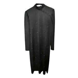 VINTAGE AYRES Cheongsam Dress Black Mandarin Collar Whimsigoth Y2K Long